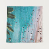 Leute schwimmen am Strand Wandteppich (Vorderseite (Horizontal))