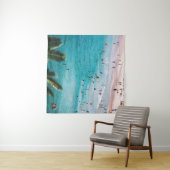 Leute schwimmen am Strand Wandteppich (Beispiel (Horizontal))