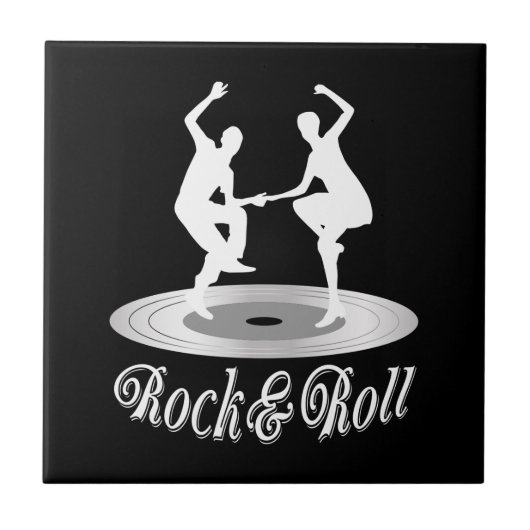 Leute tanzen Rock and Roll Fliese (Vorderseite)