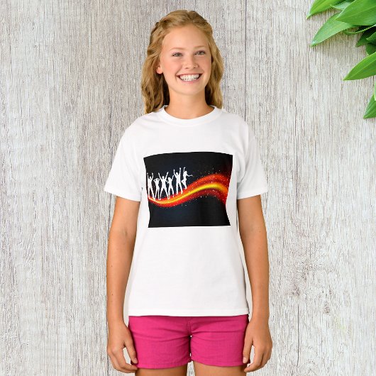 Leute tanzen Silhouetten Mädchen T - Shirt