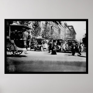 Leute und Verkehr in Berlin, Deutschland 1913 Poster