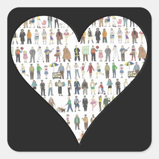 Leute von NYC Black Heart New York Stickers (Vorderseite)
