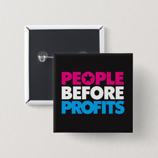 Leute vor Gewinn-Knopf Button (Vorne & Hinten)