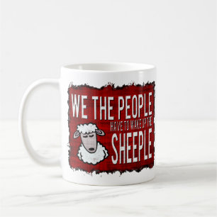 Leute wachen Sheeple auf Kaffeetasse