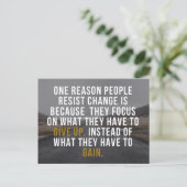 Leute widerstehen Änderungsangebot Postkarte (Stehend Vorderseite)