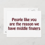 Leute wie du Fingers Postkarte (Vorne/Hinten)