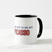 "Leute zu täuschen ist eine Kunst", Zitat-Kaffee Tasse (VorderseiteRechts)