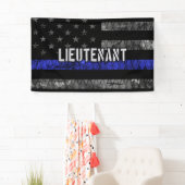 Leutenant Thin Blue Line Distressive Flag Banner (Insitu)