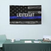 Leutenant Thin Blue Line Distressive Flag Banner (Messeveranstaltung)