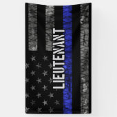 Leutenant Thin Blue Line Distressive Flag Banner (Vertikal)