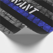 Leutenant Thin Blue Line Distressive Flag Geschenkpapier (Ecke)