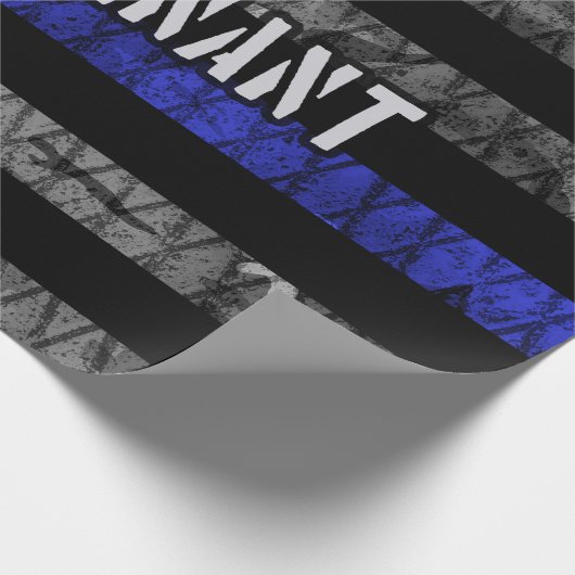 Leutenant Thin Blue Line Distressive Flag Geschenkpapier (Ecke)