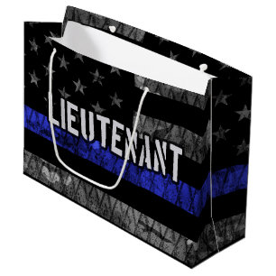 Leutenant Thin Blue Line Distressive Flag Große Geschenktüte