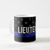 Leutenant Thin Blue Line Distressive Flag Kaffeetasse (Vorderseite Links)