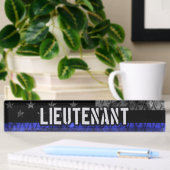 Leutenant Thin Blue Line Distressive Flag Namensplakette