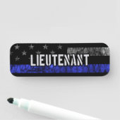 Leutenant Thin Blue Line Distressive Flag Namensschild (Beispiel)