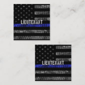 Leutenant Thin Blue Line Distressive Flag Rabattkarte (Vorne/Hinten)