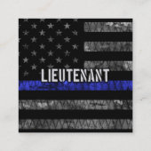 Leutenant Thin Blue Line Distressive Flag Rabattkarte (Rückseite)
