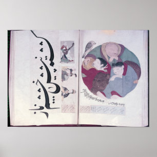 Leuteschlafen und -Kalligraphie Poster