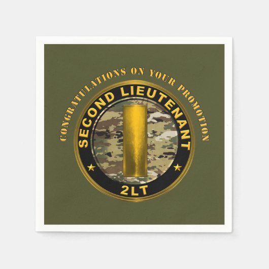 Leutnant 2LT Beförderung Serviette (Vorderseite)