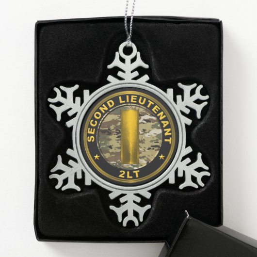 Leutnant 2LT  Schneeflocken Zinn-Ornament (Box)