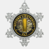 Leutnant 2LT  Schneeflocken Zinn-Ornament (Vorderseite)