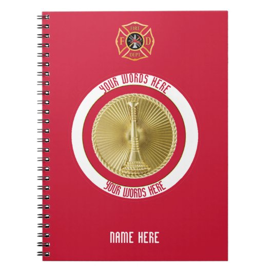 Leutnant Fireman 2 Bugle Custom Notebook Notizblock (Vorderseite)