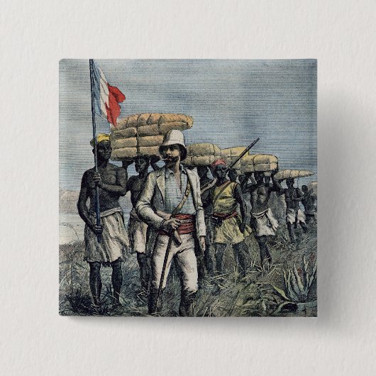 Leutnant Mizon auf seiner Dienstreise 1892 Button (Vorderseite)