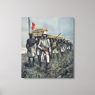 Leutnant Mizon auf seiner Dienstreise 1892 Leinwanddruck