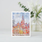Leuven Belgium Famous Travel Place Watercolor Postkarte (Stehend Vorderseite)