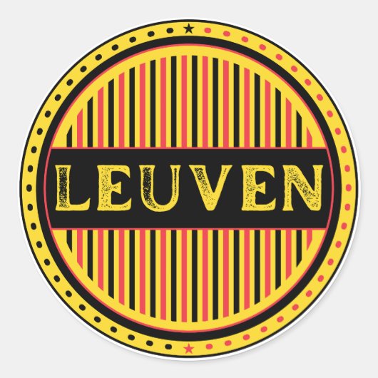 Leuven City Pride Emblem – Belgian Identity Runder Aufkleber (Vorderseite)