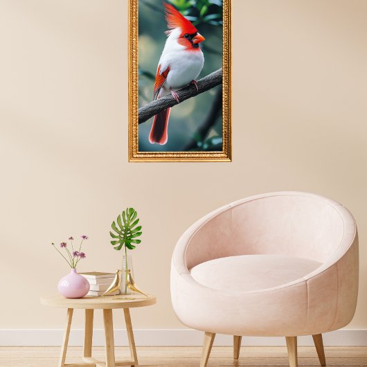 Leuzistischer Kardinal Poster
