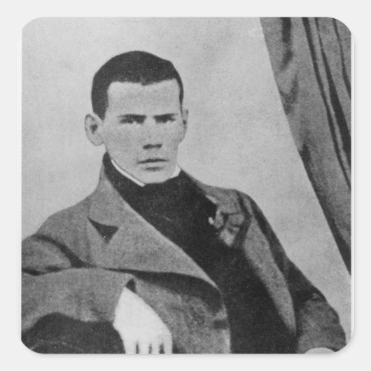 Lev Nikolaevich Tolstoy als Student Quadratischer Aufkleber (Vorderseite)