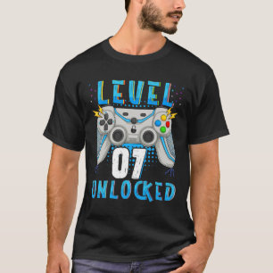 Level 07 Unlock Video Game 7. Geburtstag Gamer Bi T-Shirt