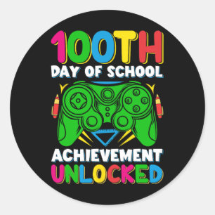 Level 100 Day of School Unlock Gamer 100. Tage Runder Aufkleber