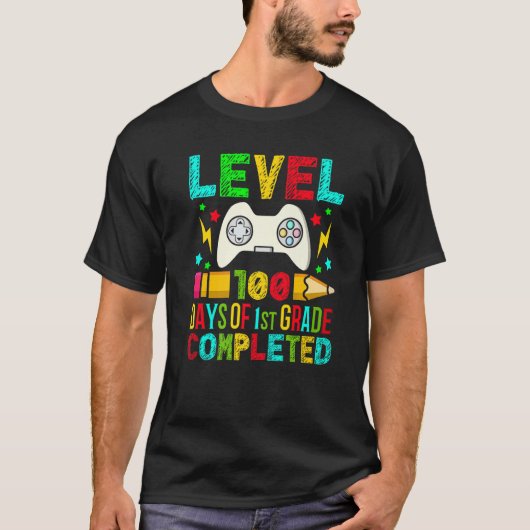 Level 100 Days Of 1st Grade Completed Primary Scho T-Shirt (Vorderseite)