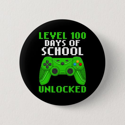Level 100 Days of School abgeschlossen Gaming Cont Button (Vorderseite)