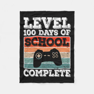 Level 100 Days of School Complete Gamer Boys Video Fleecedecke