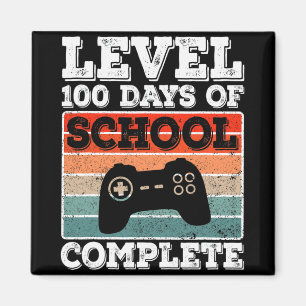 Level 100 Days of School Complete Gamer Boys Video Magnet