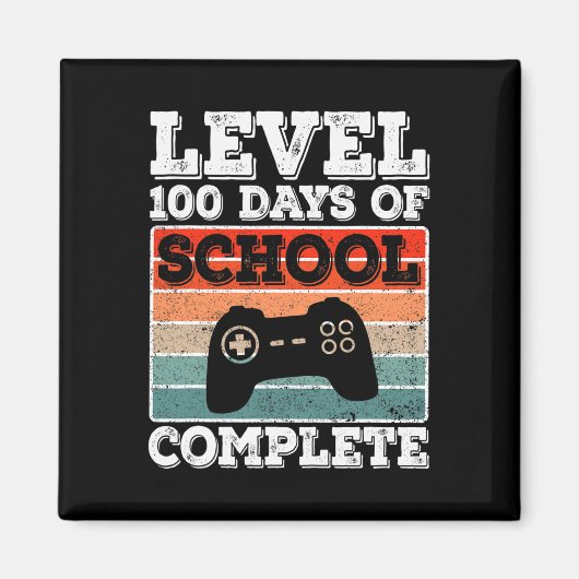 Level 100 Days of School Complete Gamer Boys Video Magnet (Vorne)