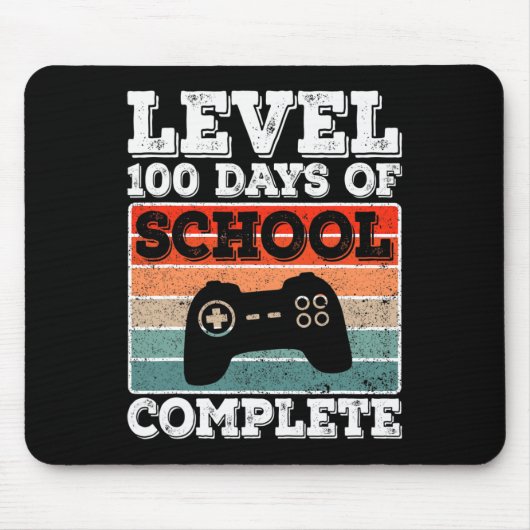 Level 100 Days of School Complete Gamer Boys Video Mousepad (Vorne)