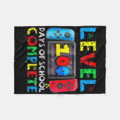 Level 100 Days of School Complete Gamer Video Game Fleecedecke (Vorderseite (Horizontal))
