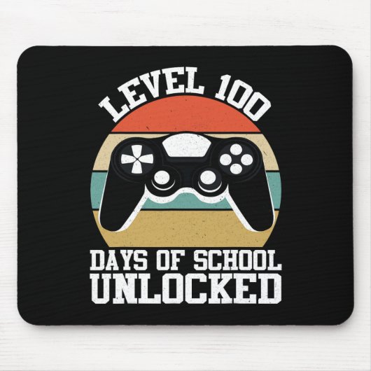 Level 100 Days of School Complete Gamer Video Game Mousepad (Vorne)