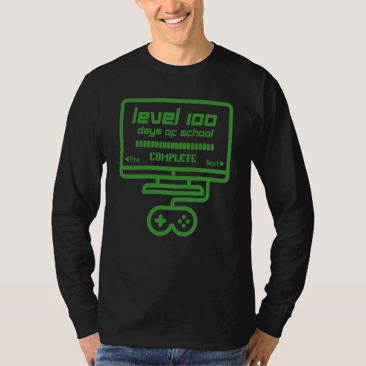 Level 100 Days Of School Complete Gamer Video Game T-Shirt (Vorderseite)
