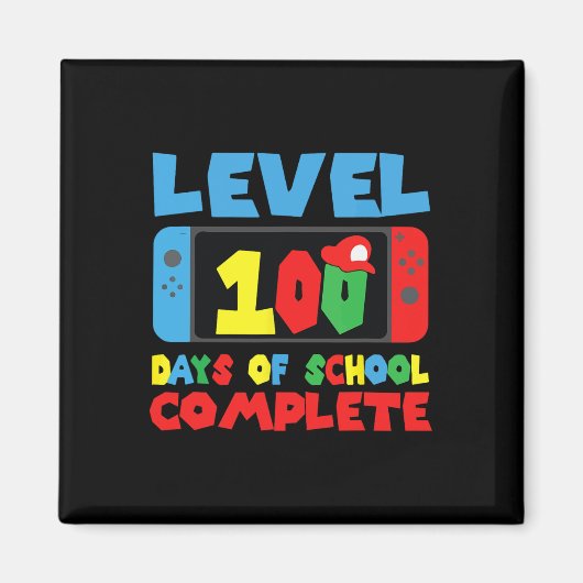 Level 100 Days of School Complete Video Games Boys Magnet (Vorne)