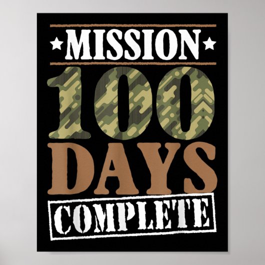 Level 100 Days of School Mission Complete Games Bo Poster (Vorne)