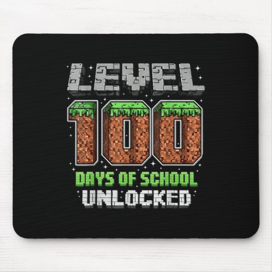 Level 100 Days of School Uncked Pixel Video Game Mousepad (Vorne)