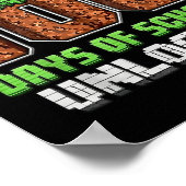 Level 100 Days of School Uncked Pixel Video Game Poster (Ecke)