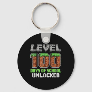Level 100 Days of School Uncked Pixel Video Game Schlüsselanhänger