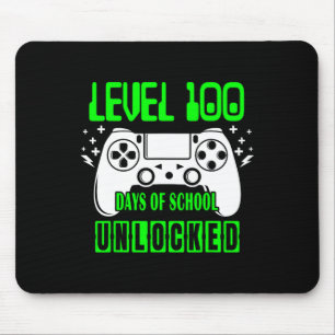 Level 100 Days of School Uncked Video Games Boys Mousepad